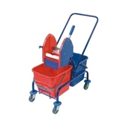 Dvigubas dažytas valymo vežimėlis