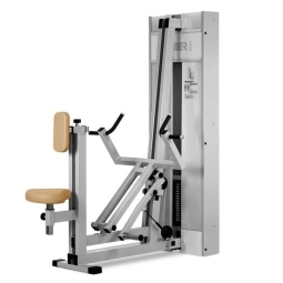 Plačiausia nugara - pečių traukimas sėdint su pagalba