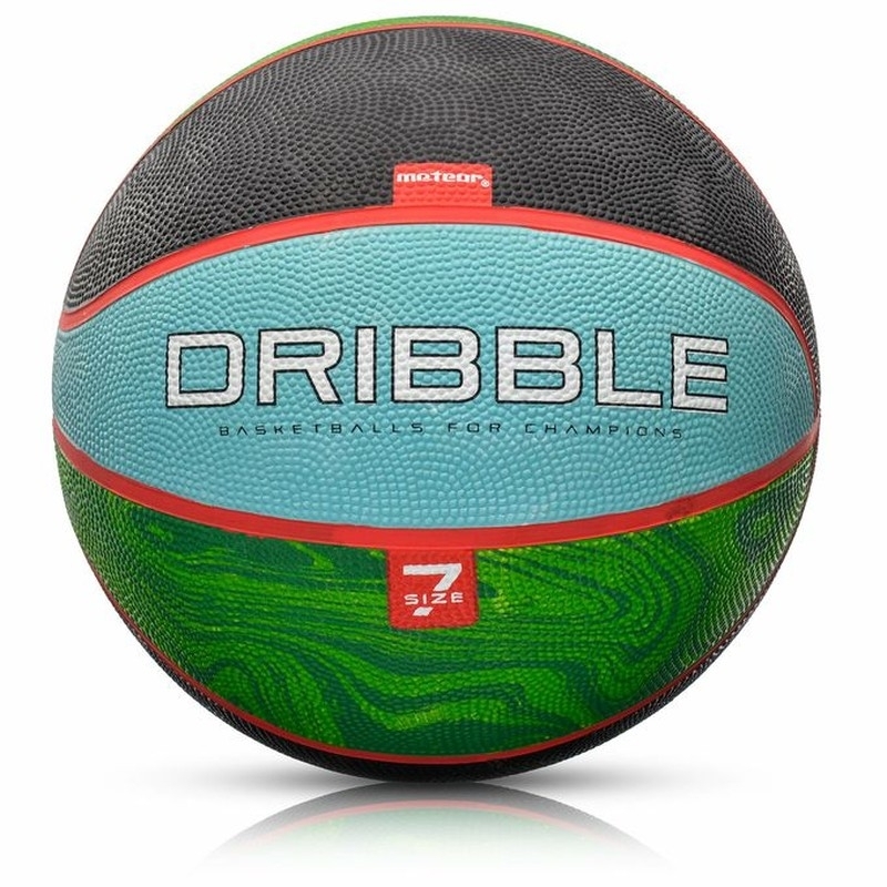"Meteor Dribble" krepšinio kamuolys, 7 dydžio, juodai-žalios-mėlynos spalvos