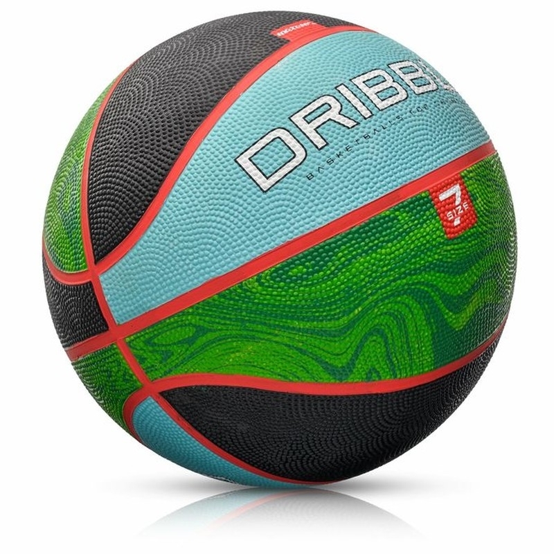 "Meteor Dribble" krepšinio kamuolys, 7 dydžio, juodai-žalios-mėlynos spalvos