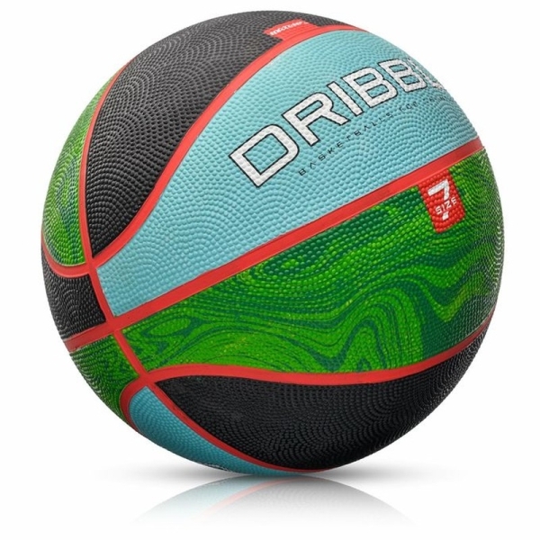 "Meteor Dribble" krepšinio kamuolys, 7 dydžio, juodai-žalios-mėlynos spalvos