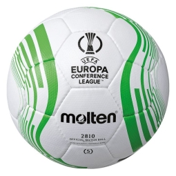 Molten UEFA Conference League 2810 futbolo kamuolys, 5 dydžio, baltos ir žalios spalvos