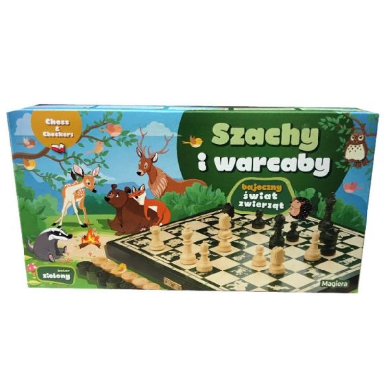 Magier šachmatų lenta, Pasakų gyvūnų pasaulis 25 cm