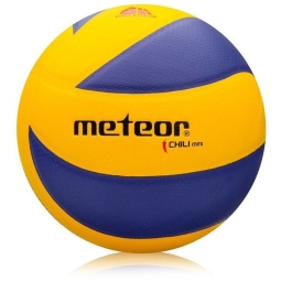 "Meteor Chili PU" tinklinio kamuolys, 4 dydžio, geltonai mėlynos spalvos