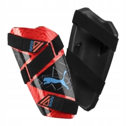 "Puma Shinguard" futbolo aulinukai, L dydis, juodos ir oranžinės spalvos