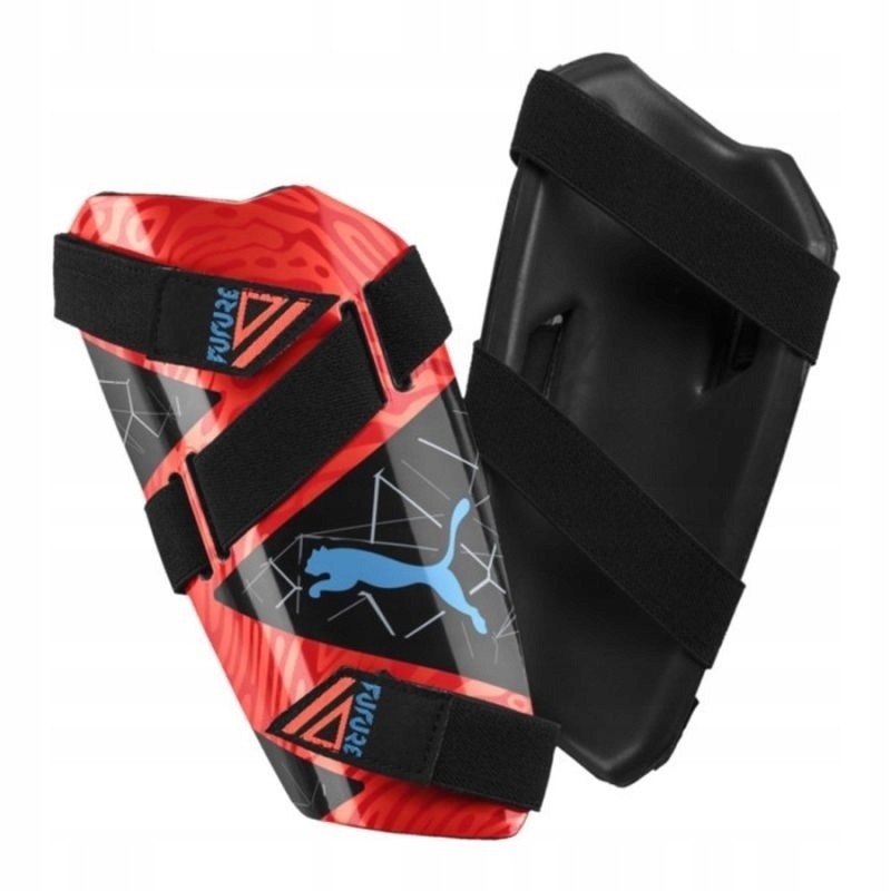 "Puma Shinguard" futbolo aulinukai, L dydis, juodos ir oranžinės spalvos