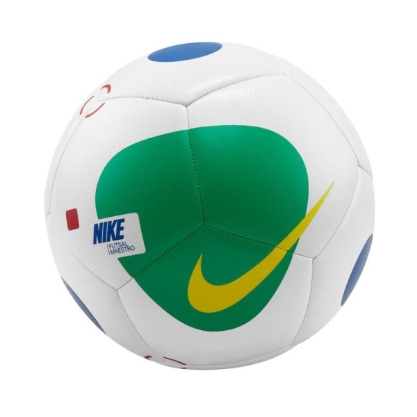 "Nike Futsal Maestro" salės futbolo kamuolys, 4 dydis, balta-žalia-mėlyna spalva "Nike Futsal Maestro" salės futbolo kamuolys, 4 dydis, balta-žalia-mėlyna spalva