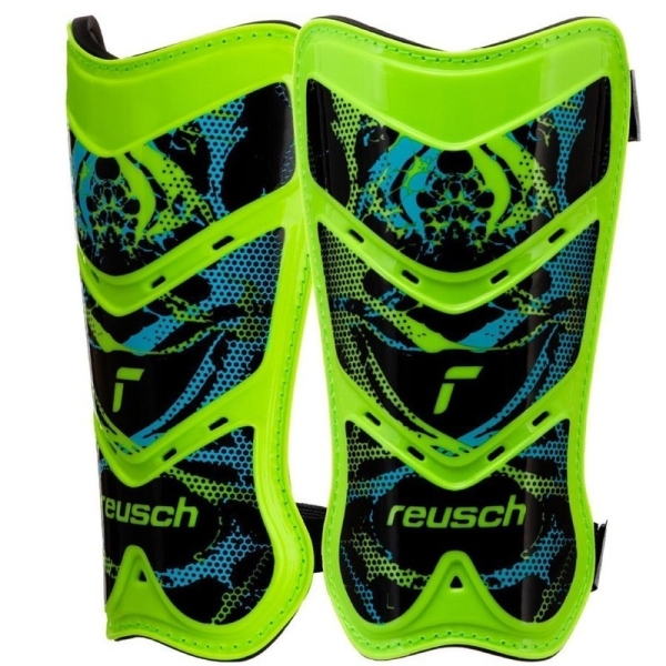 "Reusch Shinguard Attakt Lite" futbolo kamuolys, XS dydis, žalia-juoda-mėlyna spalva "Reusch Shinguard Attakt Lite" futbolo kamuolys, XS dydis, žalia-juoda-mėlyna spalva