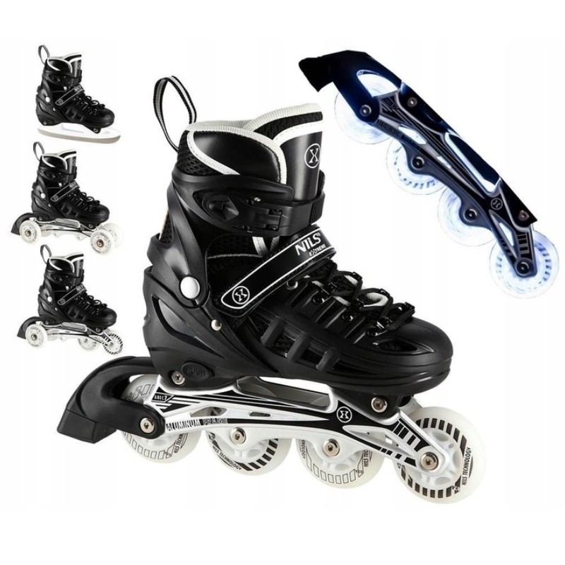 A-l riedučiai, Nils Extreme 4-in-1 LED, NH10905, dydis (S) 31-34, juodos spalvos