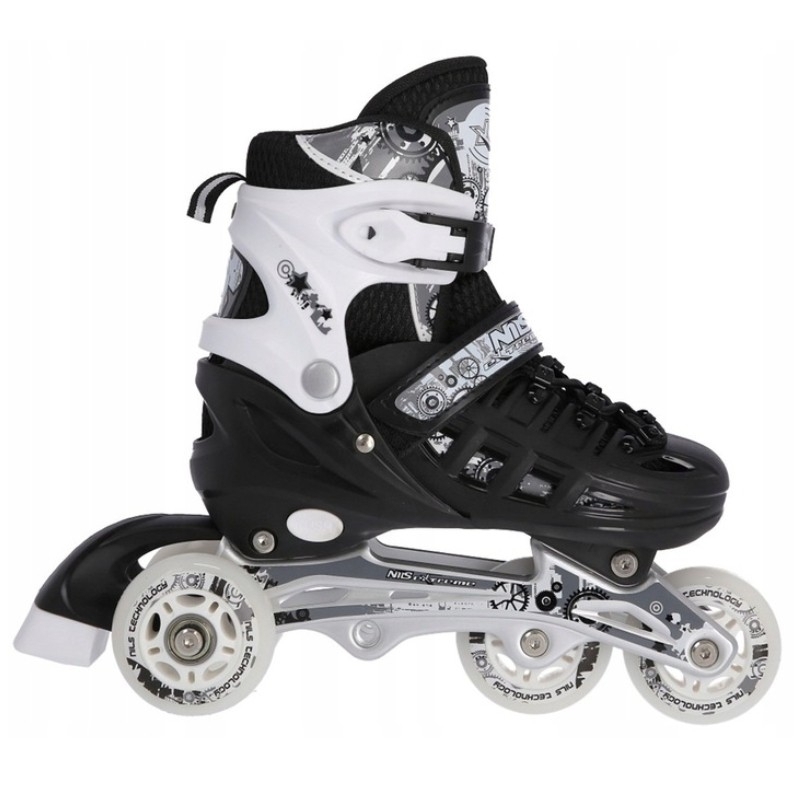 A-l riedučiai, Nils Extreme 4-in-1, NH10905, dydis (M) 35-38, juodai balta spalva