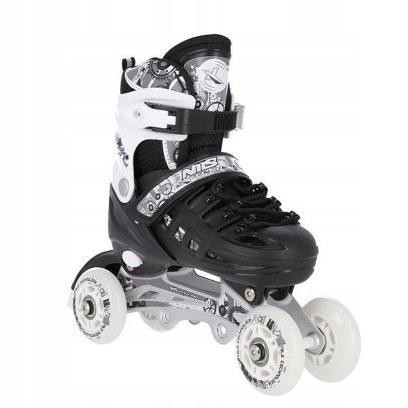 A-l riedučiai, Nils Extreme 4-in-1, NH10905, dydis (M) 35-38, juodai balta spalva