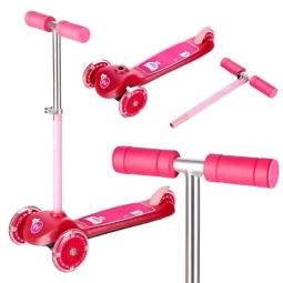 Triratis paspirtukas A-l, HLB001 NILS FUN, rožinės spalvos