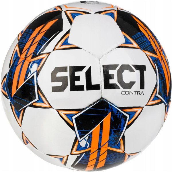 Select Contra futbolo kamuolys, dydis 4, spalva balta-mėlyna-oranžinė Select Contra futbolo kamuolys, dydis 4, spalva balta-mėlyna-oranžinė