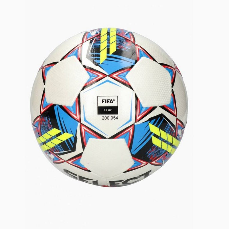 Select Futsal Mimas FIFA BASIC salės futbolo kamuolys, 4 dydžio, geltonos-mėlynos-raudonos spalvos