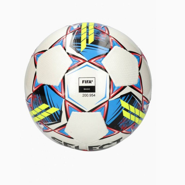 Select Futsal Mimas FIFA BASIC salės futbolo kamuolys, 4 dydžio, geltonos-mėlynos-raudonos spalvos