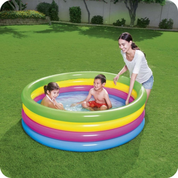 Vaivorykštinis pripučiamas baseinas 157 x 46 cm Bestway 51117