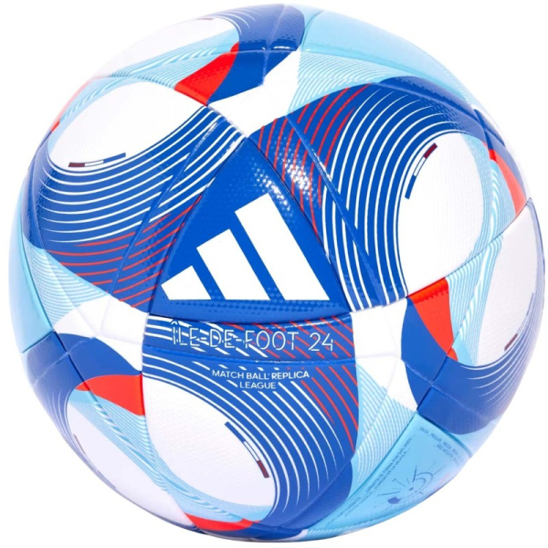 Adidas Olympics 24 League futbolo kamuolys, 5 dydžio, mėlynos, baltos ir raudonos spalvos Adidas Olympics 24 League futbolo kamuolys, 5 dydžio, mėlynos, baltos ir raudonos spalvos