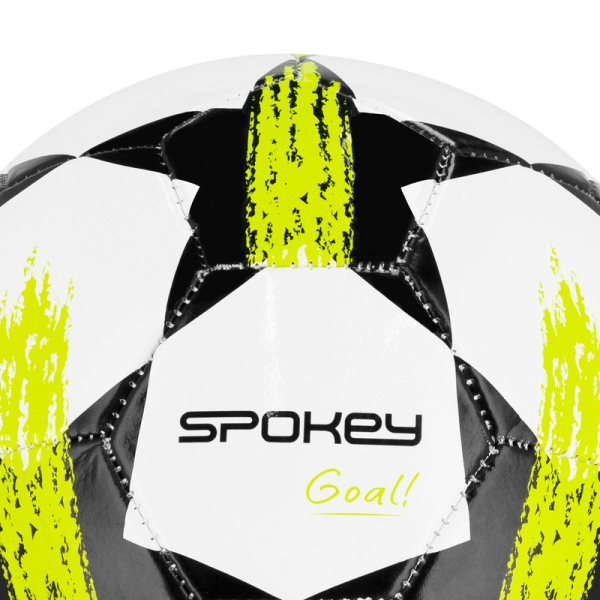 "Spokey Goal" futbolo kamuolys, 5 dydžio, baltos-juodos-geltonos spalvos