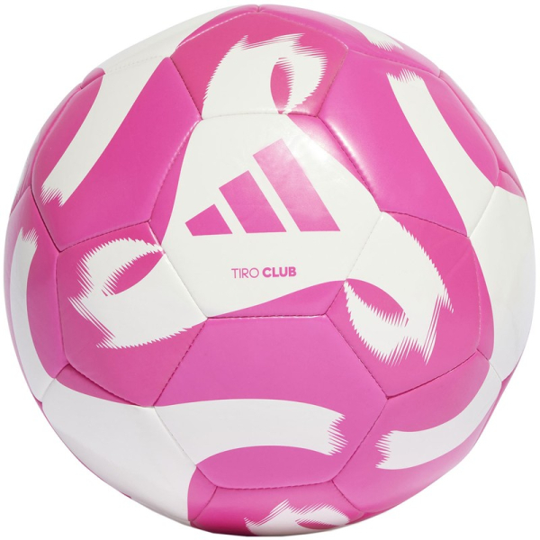 Adidas Tiro Club futbolo kamuolys, 5 dydžio, baltos ir rožinės spalvos Adidas Tiro Club futbolo kamuolys, 5 dydžio, baltos ir rožinės spalvos