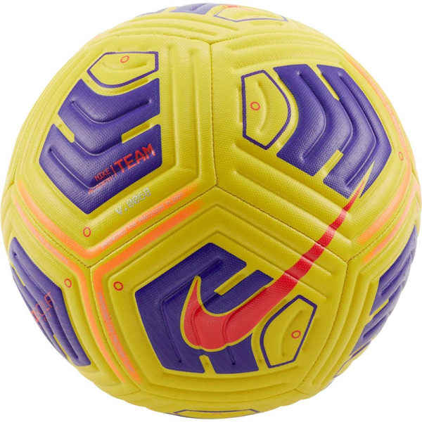 "Nike Academy Team" futbolo kamuolys, 5 dydžio, geltonos ir violetinės spalvos "Nike Academy Team" futbolo kamuolys, 5 dydžio, geltonos ir violetinės spalvos
