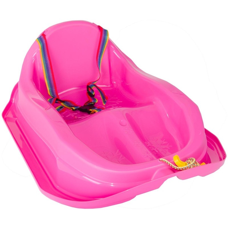 Mini plastikinės rogutės, rožinės spalvos