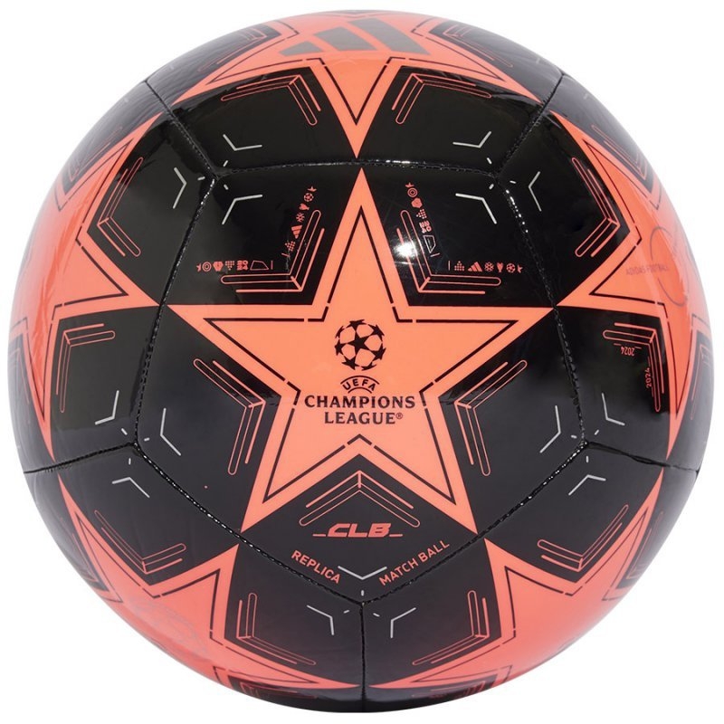 Adidas UCL Club futbolo kamuolys, 5 dydžio, juodos/rožinės spalvos