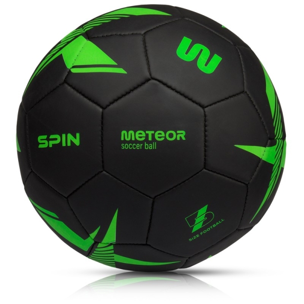 "Meteor Spin" futbolo kamuolys, 5 dydžio, juodai žalios spalvos "Meteor Spin" futbolo kamuolys, 5 dydžio, juodai žalios spalvos