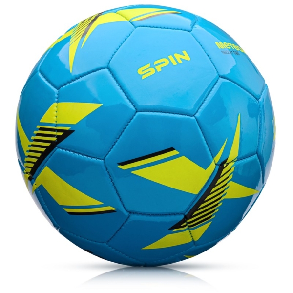 Futbolo kamuolys "Meteor Spin", 4 dydis, mėlyna/geltona spalva Futbolo kamuolys "Meteor Spin", 4 dydis, mėlyna/geltona spalva