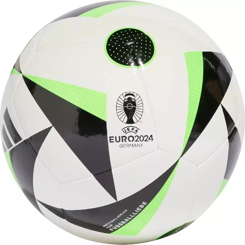 Adidas Euro24 futbolo kamuolys, 4 dydžio, baltos-žalios-juodos spalvos