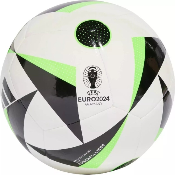 Adidas Euro24 futbolo kamuolys, 4 dydžio, baltos-žalios-juodos spalvos