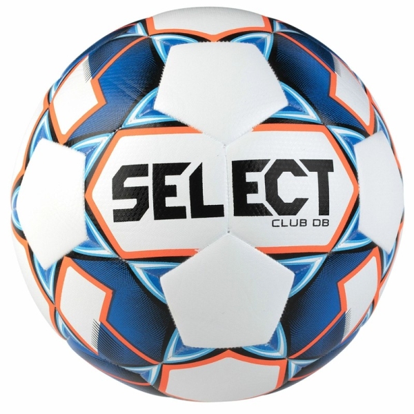 Select Club DB futbolo kamuolys, dydis 4, spalva balta-mėlyna-oranžinė