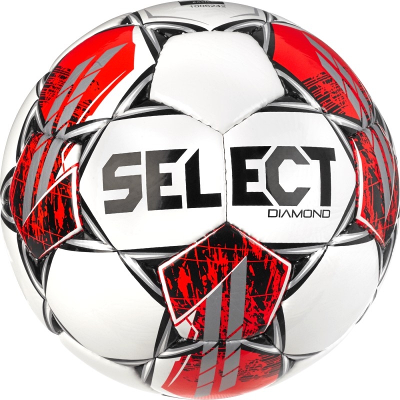 Select Diamond futbolo kamuolys, 5 dydžio, baltos ir raudonos spalvos