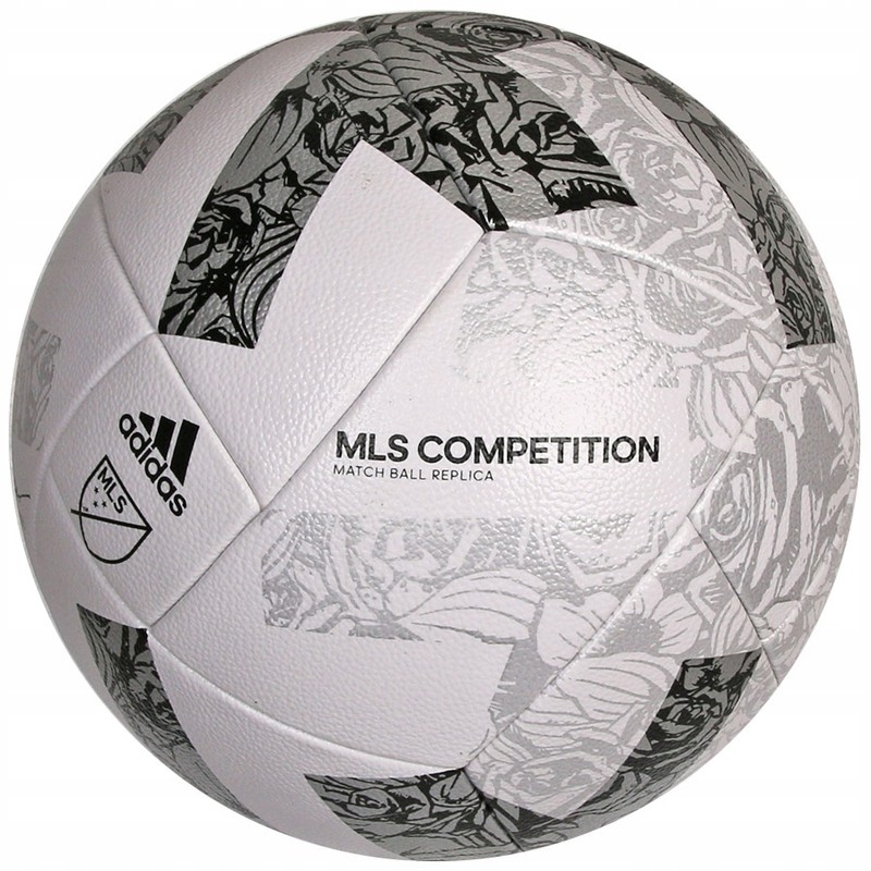 Adidas MLS Competition futbolo kamuolys, 5 dydžio, baltos/juodos/pilkos spalvos