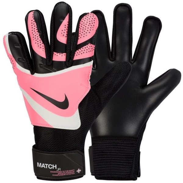 "Nike GK Match JR" vartininko pirštinės, juodos, rožinės ir baltos spalvos "Nike GK Match JR" vartininko pirštinės, juodos, rožinės ir baltos spalvos