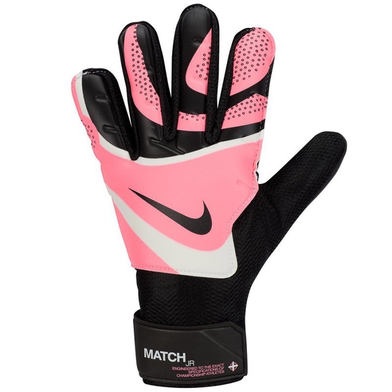 "Nike GK Match JR" vartininko pirštinės, juodos, rožinės ir baltos spalvos