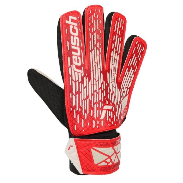 "Reusch Attrakt Starter Solid Junior" vartininko pirštinės, raudonos ir baltos spalvos "Reusch Attrakt Starter Solid Junior" vartininko pirštinės, raudonos ir baltos spalvos