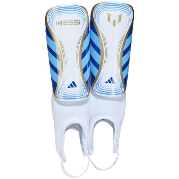 "Adidas Messi SG Match Jr" futbolo kamuolys, baltos-mėlynos-auksinės spalvos "Adidas Messi SG Match Jr" futbolo kamuolys, baltos-mėlynos-auksinės spalvos