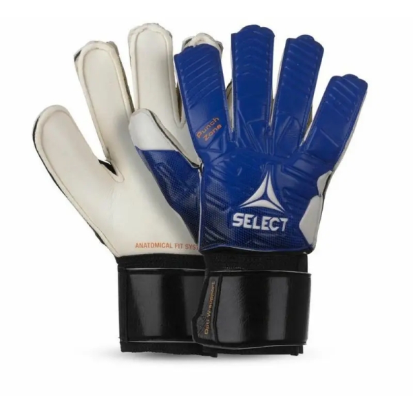 Select 03 Jaunimo lygiapadės vartininko pirštinės, mėlynos ir baltos spalvos Select 03 Jaunimo lygiapadės vartininko pirštinės, mėlynos ir baltos spalvos