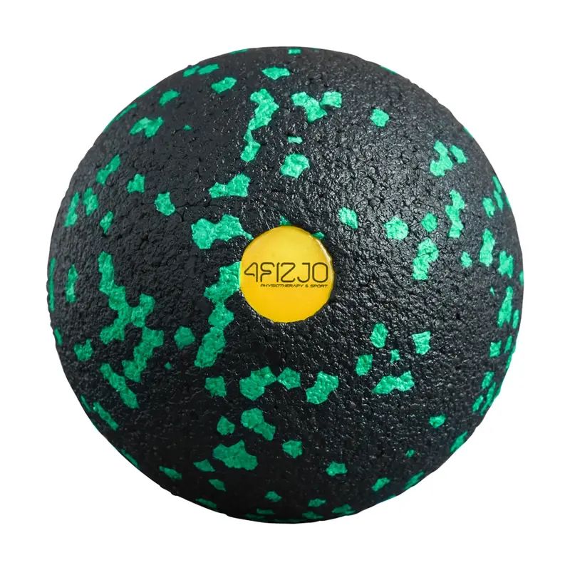 Masažo kamuoliukas 12 cm 4FIZJO, juodos ir žalios spalvos