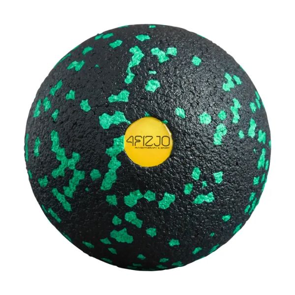 Masažo kamuoliukas 12 cm 4FIZJO, juodos ir žalios spalvos