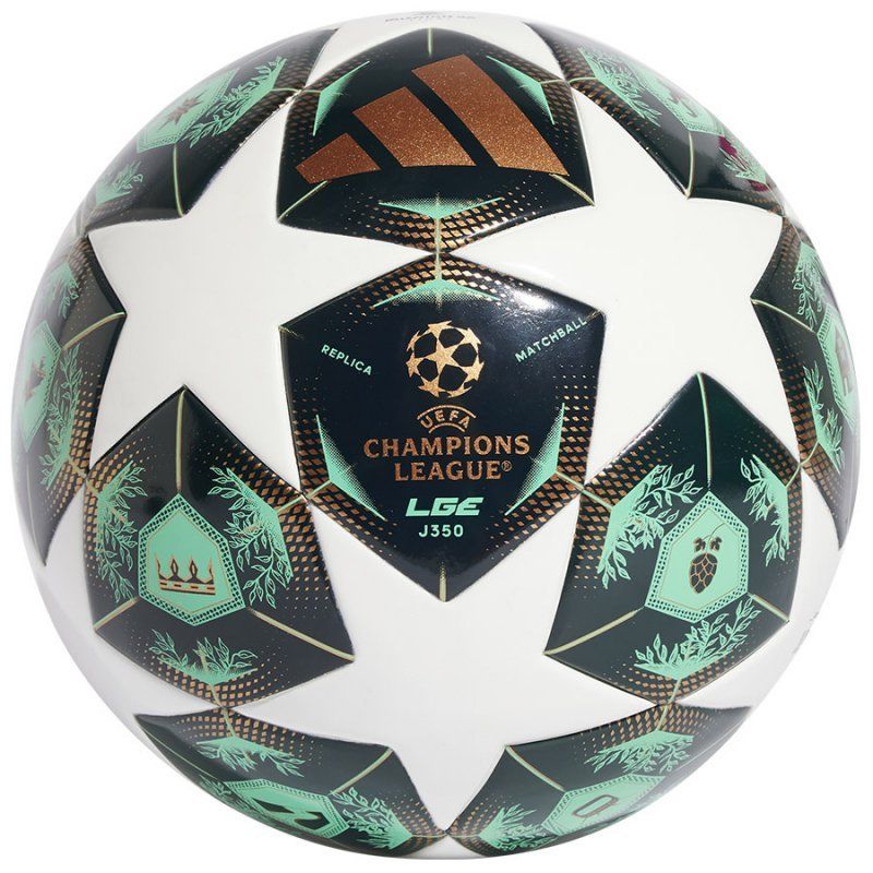 Adidas UCL League J350 futbolo kamuolys, juodai baltas