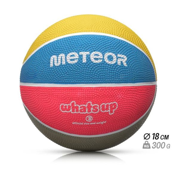 Meteor Whats Up krepšinio kamuolys, 3 dydis, spalva violetinė-rožinė-žalioji-barzdinė
