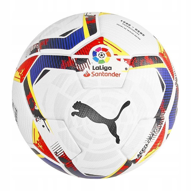 Puma Accelerate Mini futbolo kamuolys, 1 dydis, raudona-balta-mėlyna spalva