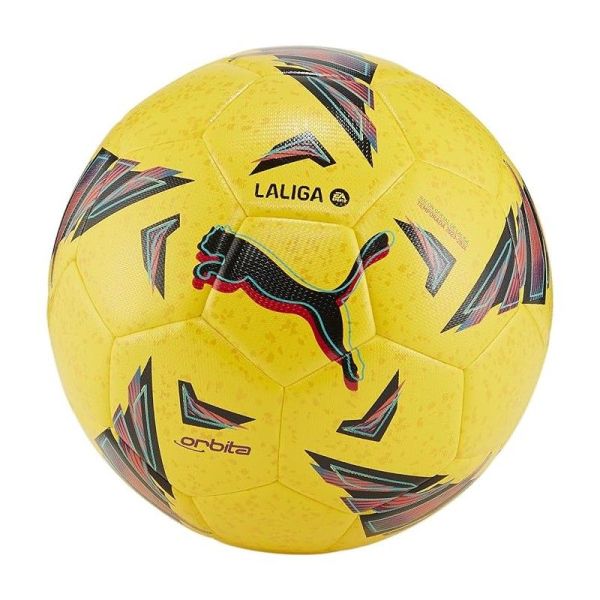 Puma Orbit Laliga futbolo kamuolys, 5 dydžio, geltonos spalvos Puma Orbit Laliga futbolo kamuolys, 5 dydžio, geltonos spalvos