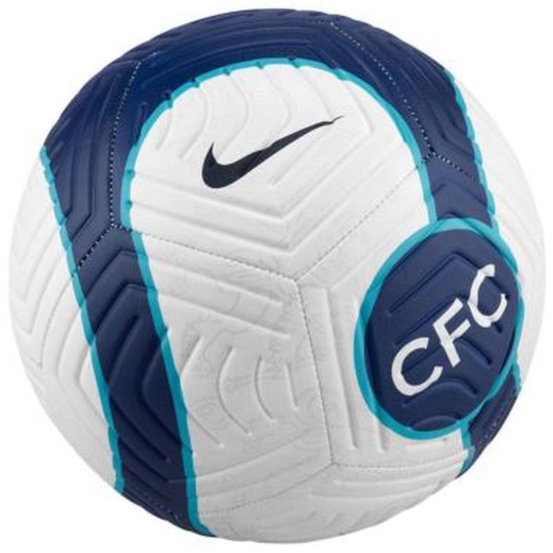 Nike Chelsea FC Strike futbolo kamuolys, 5 dydis, balta-žalia-mėlyna-juoda spalva