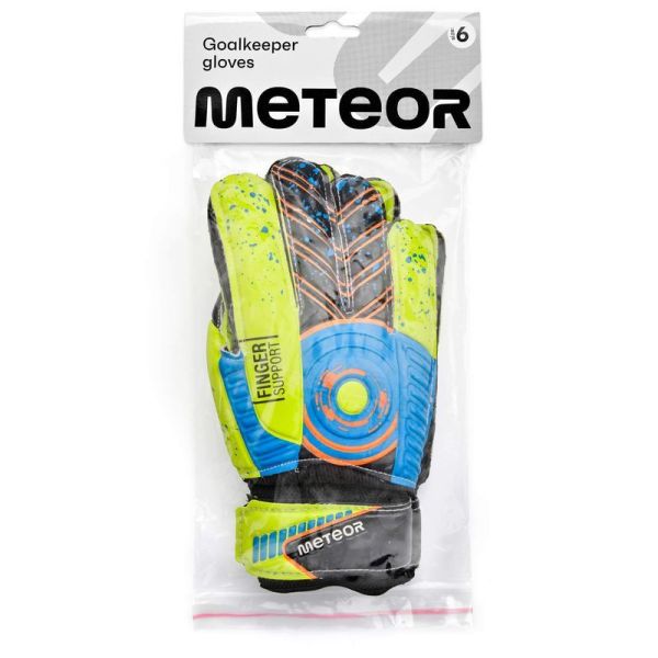 "Meteor Defence" vartininko pirštinės, geltonos-juodos-žalios-oranžinės spalvos
