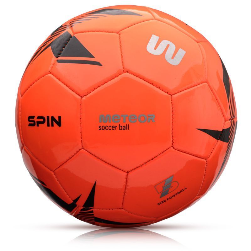 "Meteor Spin" futbolo kamuolys, 5 dydžio, juodos ir oranžinės spalvos