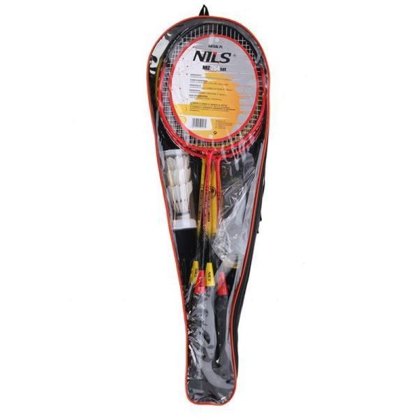 NILS badmintono rinkinys NRZ264 (4 raketės, 3 smiginio strėlės, stulpeliai ir tinklelis)