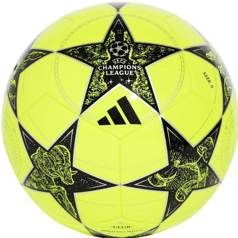 "Adidas UCL" klubinis futbolo kamuolys, geltonos ir juodos spalvų